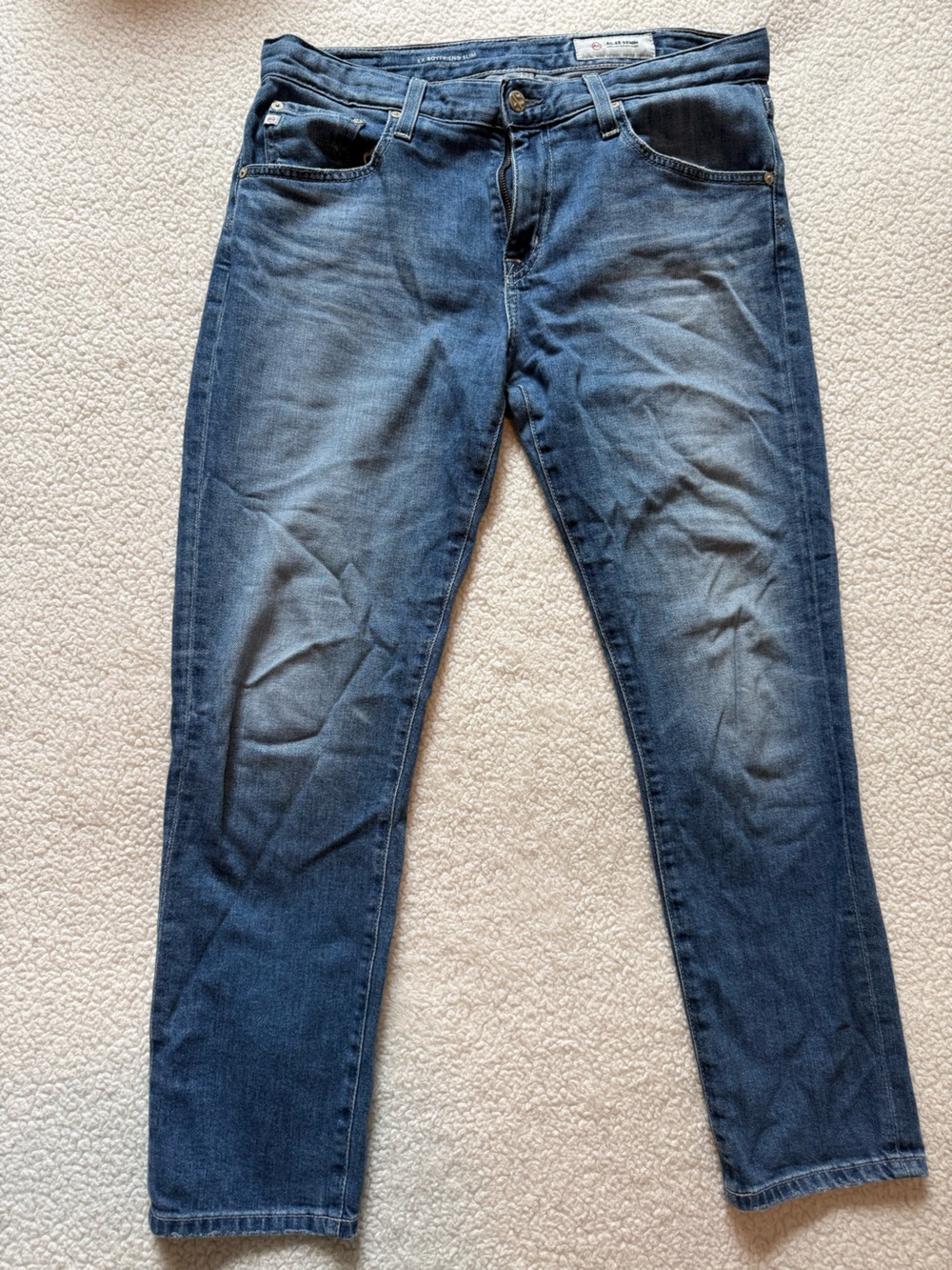 Ag Adriano Goldschmied Slim Straight Jeans in Faded Blue